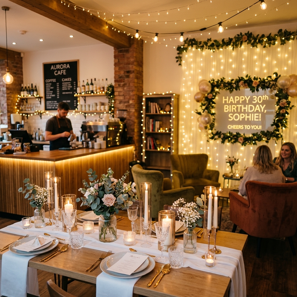 Cozy modern birthday party venue and private celebrations at Alnura Cafe Berlin Neukölln