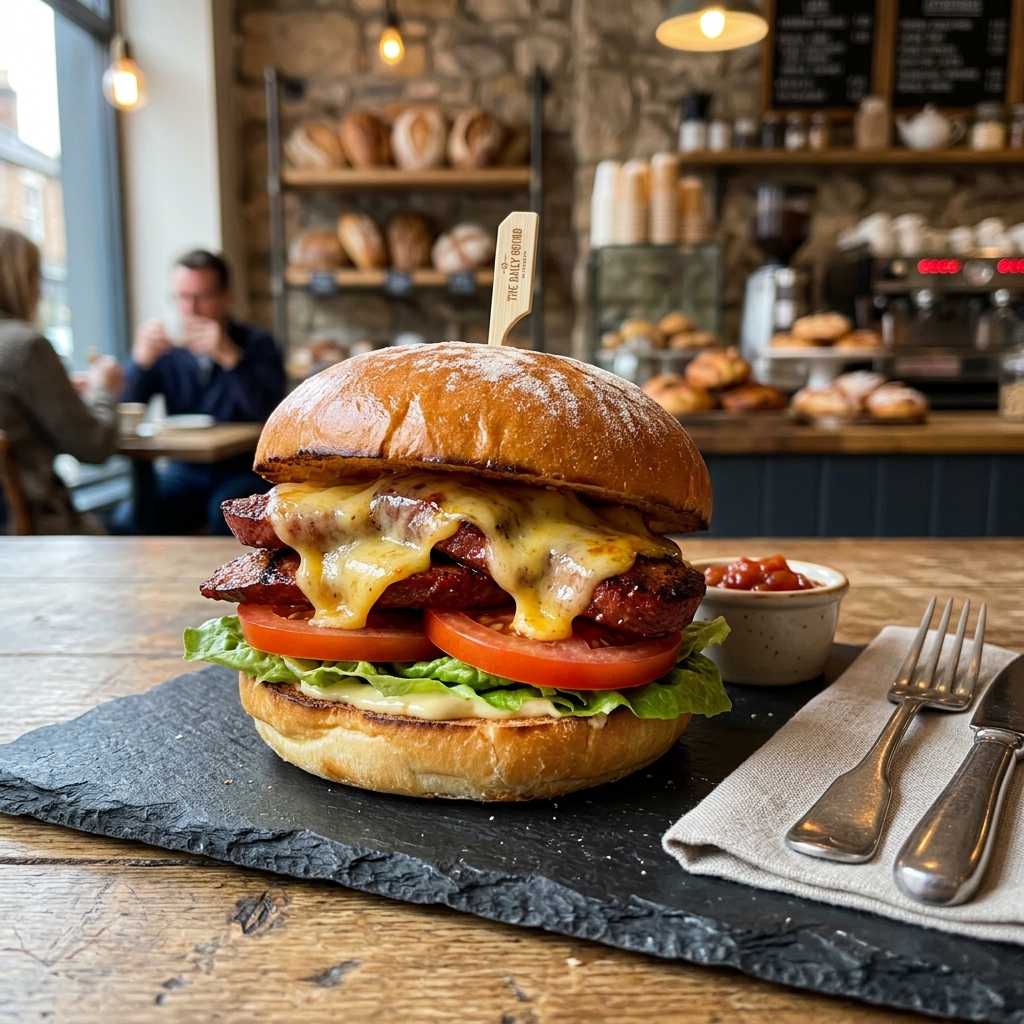 Köstliches Frühstückssandwich und Sandwiches Neukölln bei Alnura Cafe